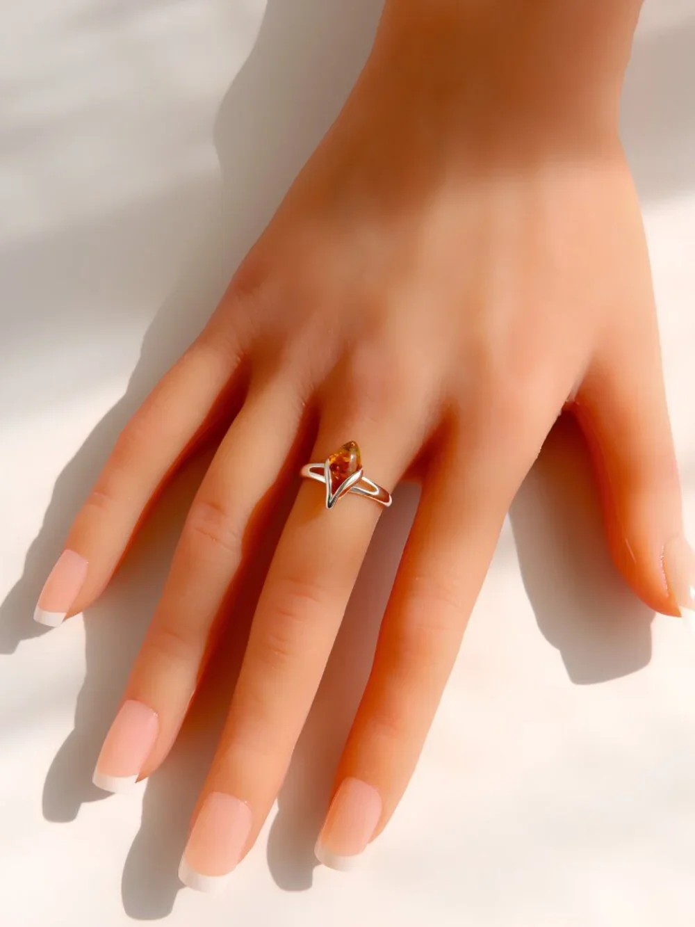 Baltic Amber Ring in Sterling Silver